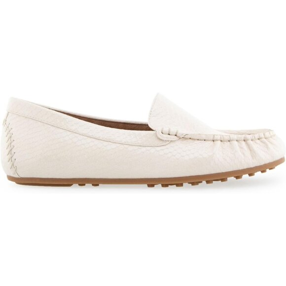 Aerosoles Womens Eggnog Snake Patent Closed Rounded Toe Over Drive Flats Loafer - Picture 6 of 7